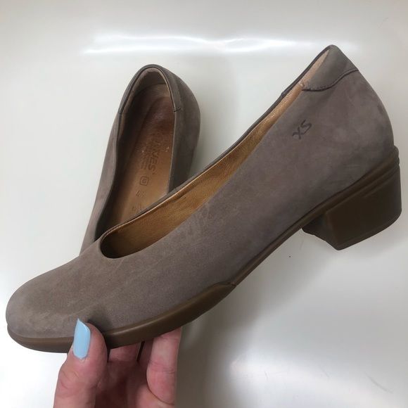 Hartjes Tan Nubuck Leather‎ Comfort Pumps 7 - Picture 1 of 9